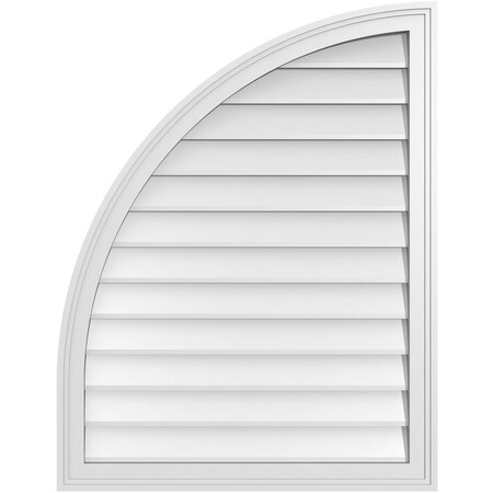 Ekena Millwork Quarter Round Top Left Surface Mount PVC Gable Vent w/ 2"W x 1-1/2"P Brickmould Frame, 28"W x 36"H GVPQL28X3602SN